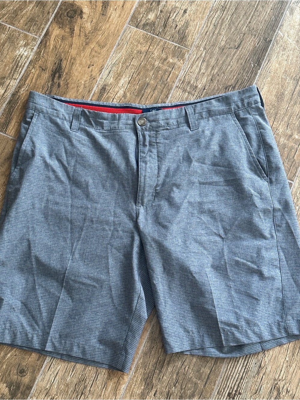 George Men's Slate Micro-Texture Flat Front Shorts
